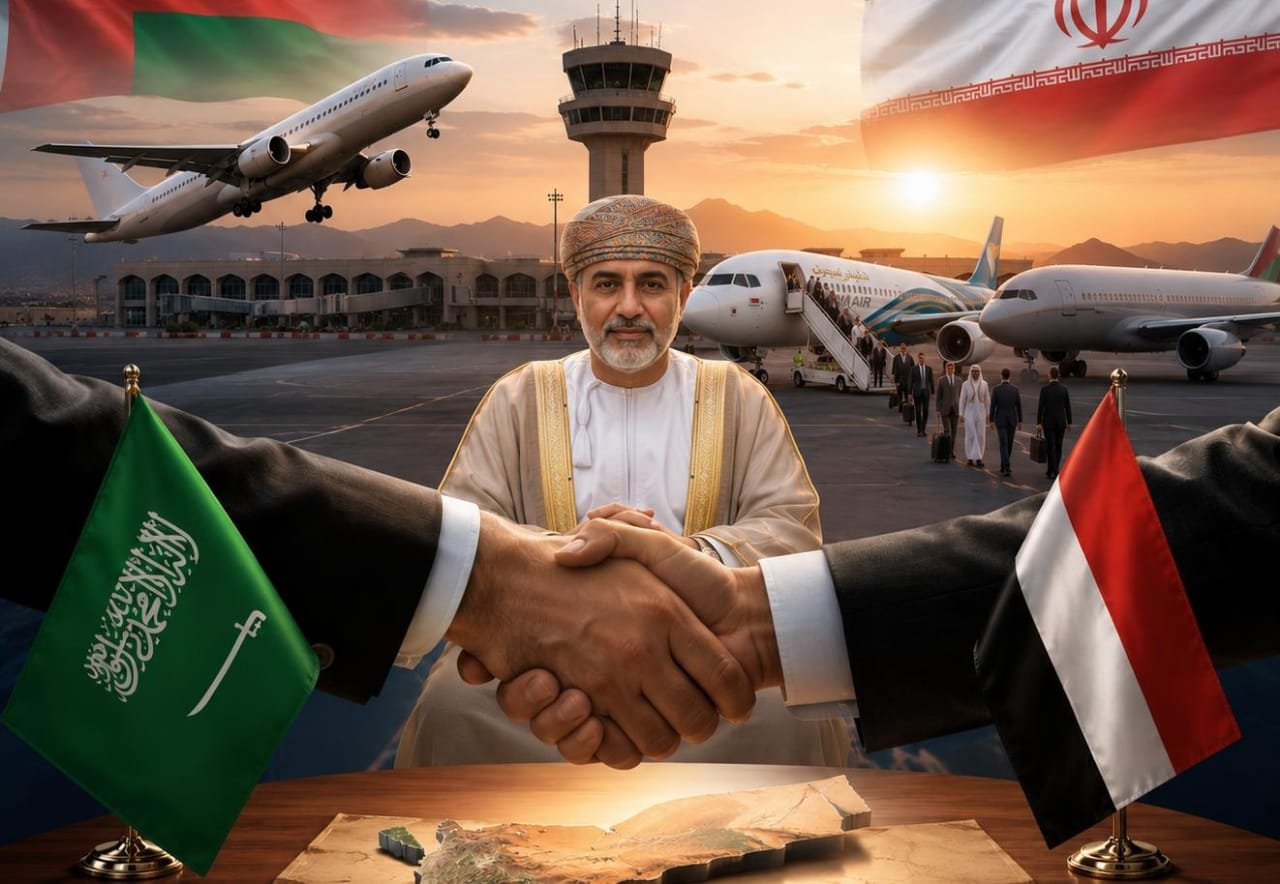 تسوية عُمانية لأزمة مطار صنعاء.. رحلات دولية جديدة مقابل وقف الخط الجوي المباشر مع طهران وتأمين عودة وفد صنعاء بطائرة عمانية